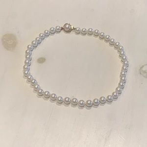Vintage Carolee Faux Pearl Hand-Knotted Single Strand Necklace Lustrous